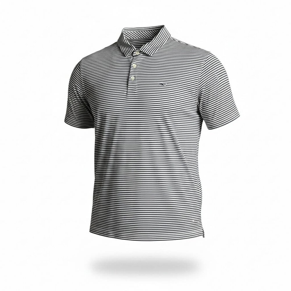Vineyard Vines Striped Polo Shirt Mens XL Navy White Whale Golf Preppy 3201